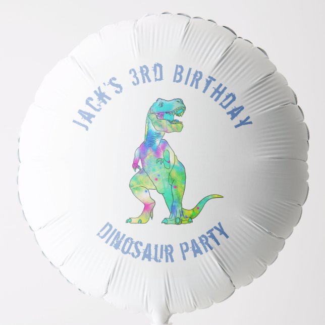 Dinosaur Boys Birthday Party Blue Balloon (Front)