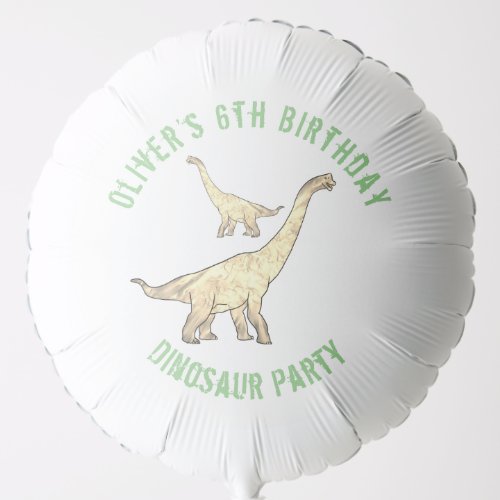 Dinosaur Boys Birthday Party Green Balloon