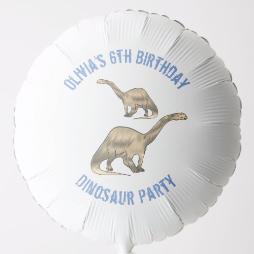 Dinosaur Boys Birthday Party Personalized Blue Balloon