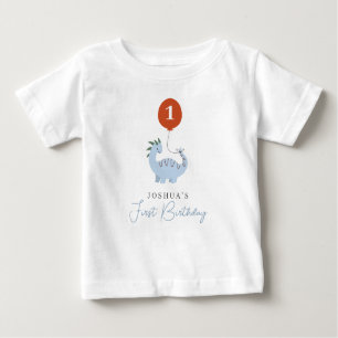 Dinosaur Boys First 1st Birthday Baby T-Shirt
