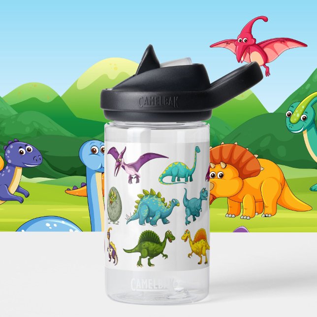 Dinosaur Boys Personalize Name Durable Water Bottle (Creator Uploaded)