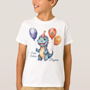 Dinosaur Boys Personalized Birthday T-Shirt