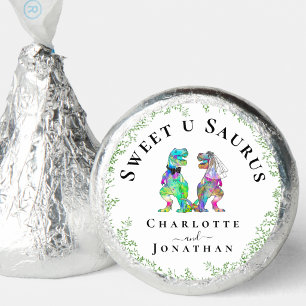 Dinosaur Bride and Groom Custom Wedding Hershey®'s Kisses®