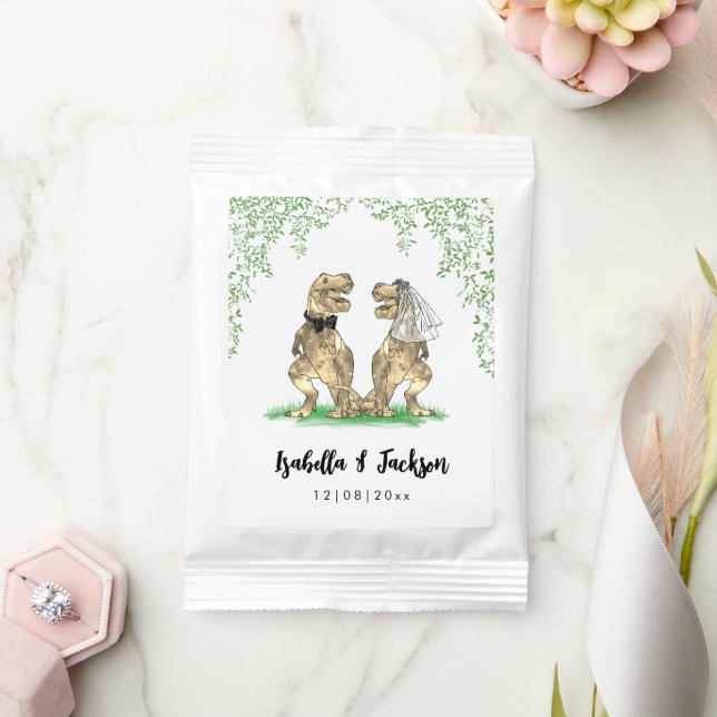 Dinosaur Bride and Groom Custom Wedding Margarita Drink Mix (Wedding)
