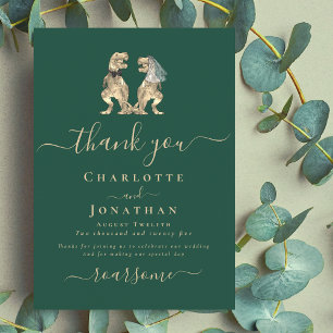 Dinosaur Bride and Groom Wedding Thank You Card