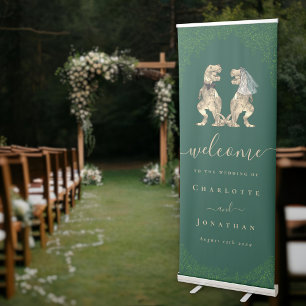 Dinosaur Bride and Groom Wedding Welcome Sign