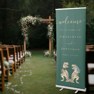 Dinosaur Bride and Groom Wedding Welcome Sign