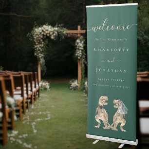Dinosaur Bride and Groom Wedding Welcome Sign