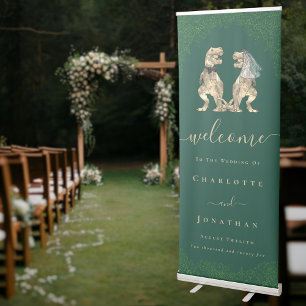 Dinosaur Bride and Groom Wedding Welcome Sign