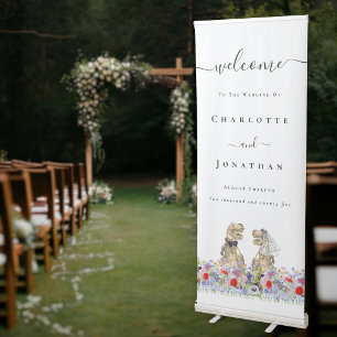 Dinosaur Bride & Groom Custom Wedding Welcome Sign