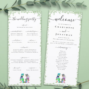 Dinosaur Bride & Groom Wedding Ceremony Program