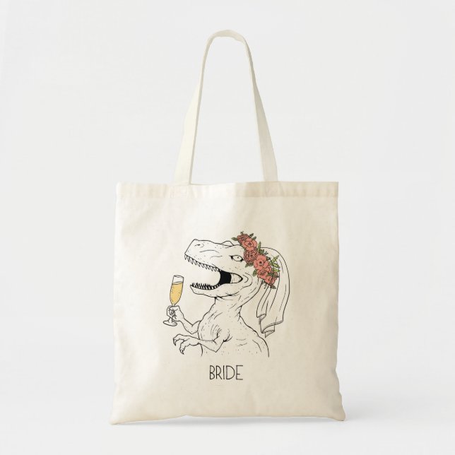 Dinosaur Bride Tote Bag (Front)