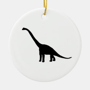 Dinosaur Brontosaurus Silhouette Ceramic Ornament