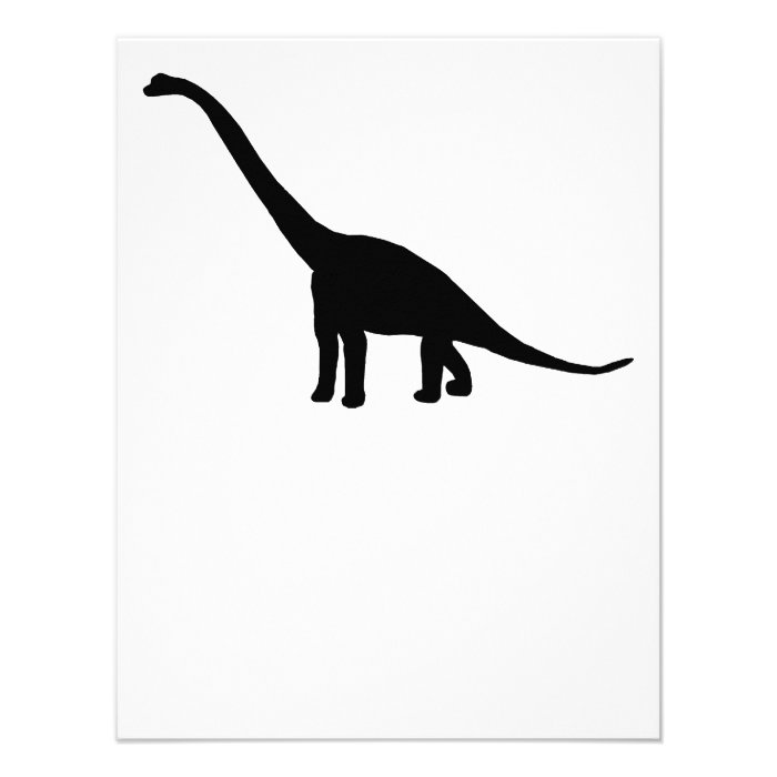 Dinosaur Brontosaurus Silhouette Custom Invitation