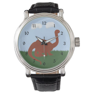 Dinosaur Brontosaurus Whimsical Cartoon Art Watch