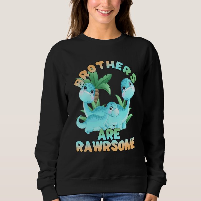 Dinosaur Brother 3 Brothers Big Little Middle Rawr Sweatshirt (Front)