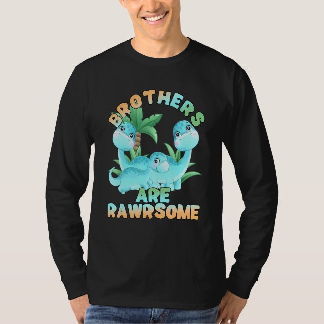 Dinosaur Brother 3 Brothers Big Little Middle Rawr T-Shirt (Front)