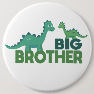 Dinosaur brothers, big brother young boy button