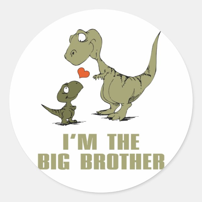 Dinosaur Brothers Classic Round Sticker (Front)