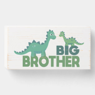 Dinosaur brothers cute cartoon animal family wooden box sign