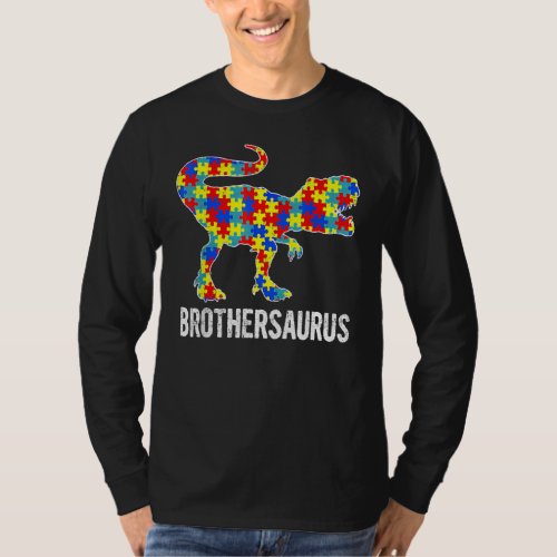 Dinosaur Brothersaurus T Rex Autism Awareness Auti T_Shirt