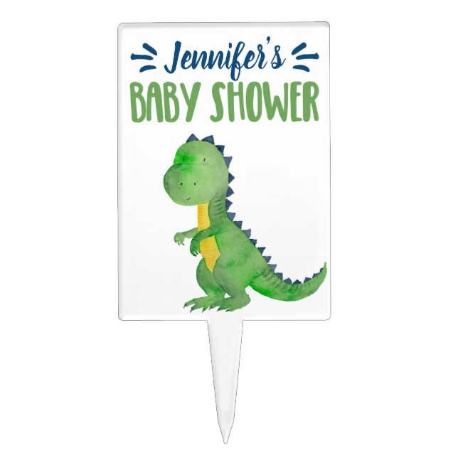 Dinosaur Cake Topper - Baby Shower Cake Pick (Front)