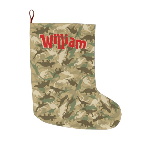 Dinosaur Camouflage Christmas Stocking