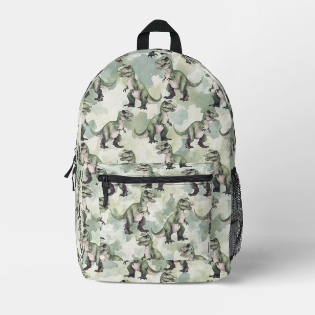 Dinosaur Camouflage Green Backpack (Front)