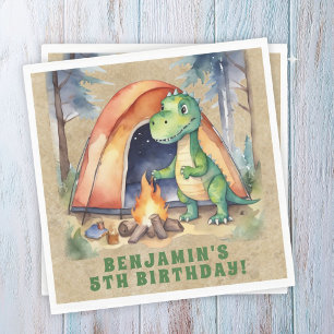Dinosaur Campout Birthday Party Napkins