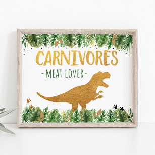 Dinosaur Carnivores Birthday Food Sign