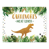 Dinosaur Carnivores Birthday Food Table Sign
