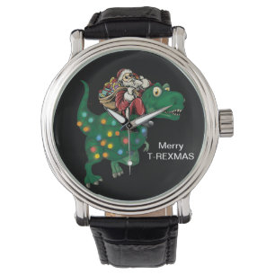 Dinosaur carrying Santa Claus Christmas Watch