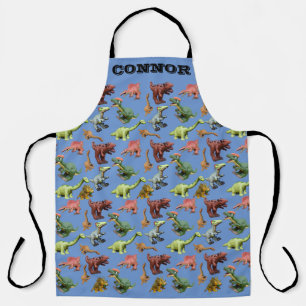Dinosaur Cartoon toy Collage Custom Text Apron