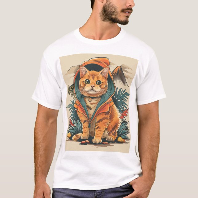 Dinosaur Cat Explorer T-Shirt (Front)
