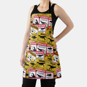 Dinosaur Caution Signs Apron