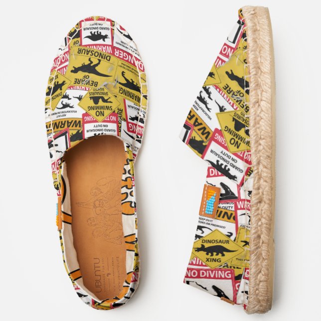 Dinosaur Caution Signs Espadrilles (Side)