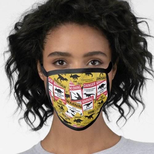 Dinosaur Caution Signs Face Mask