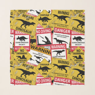 Dinosaur Caution Signs Scarf