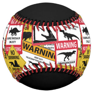 Dinosaur Caution Signs Softball