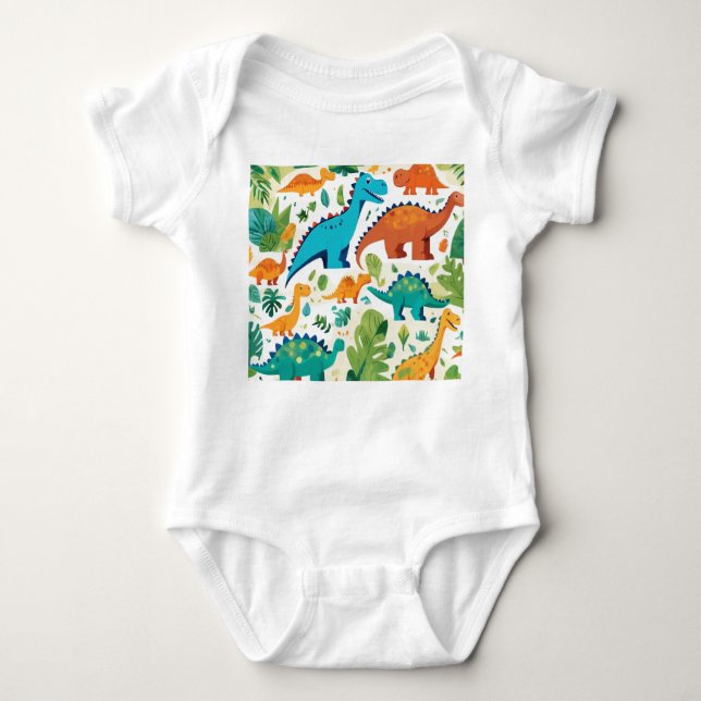Dinosaur Character Clothes Baby Bodysuit (Front)