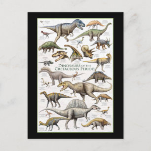 Dinosaur chart background postcard