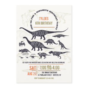 Dinosaur Chart Invitation