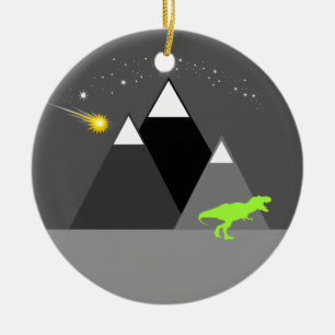 Dinosaur Chaser Ceramic Ornament
