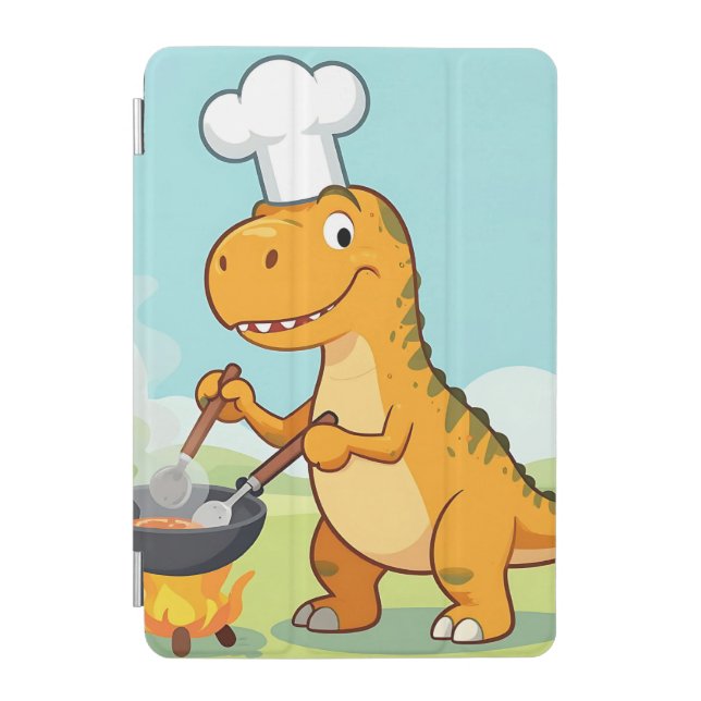 Dinosaur Chef Cooking Funny iPad Mini Cover (Front)