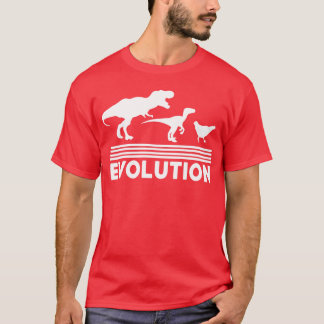 Dinosaur Chicken Evolution Funny Vintage Retro 70S T-Shirt
