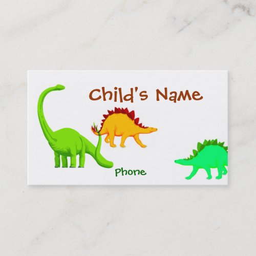 Dinosaur Childrens Calling Card