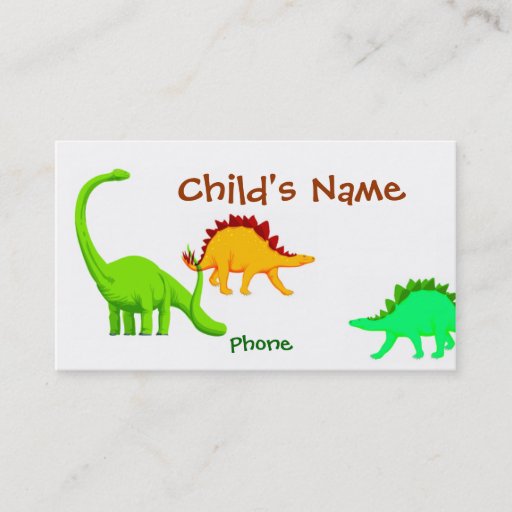 Customizable Dinosaur Children's Calling Card Business Card