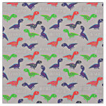 Dinosaur Child's Drawings  Red Blue Green Word  Fabric