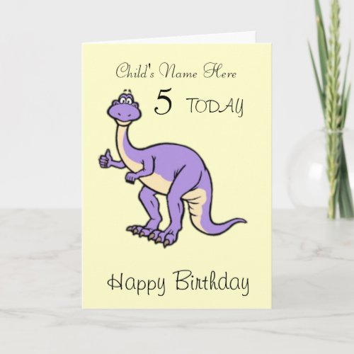 Dinosaur Childs Personalized Birthday Card