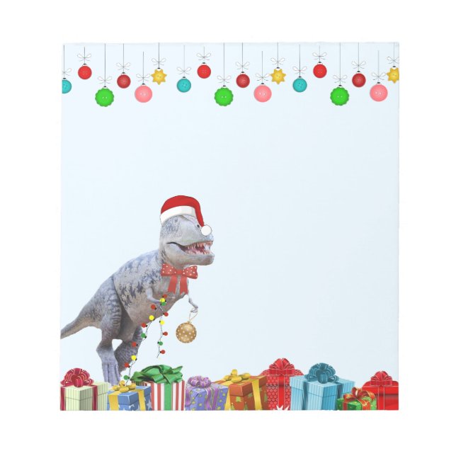 Dinosaur Christmas 5 x 6  Notepad (Front)